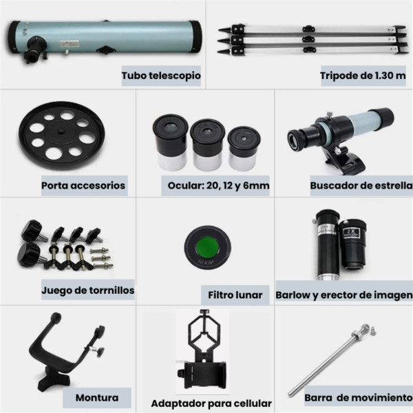 S 🔭 Telescopio Astronómico F70076M + Kit Pro
